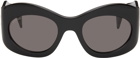 Gucci Black Wrapped Oval Sunglasses