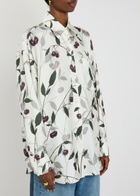 Stella Mccartney Cherry-print Silk Shirt Cream