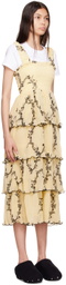 GANNI Yellow Tiered Midi Dress