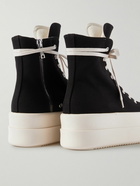 DRKSHDW by Rick Owens - Mega Bumper Exaggerated-Sole Denim High-Top Sneakers - Black