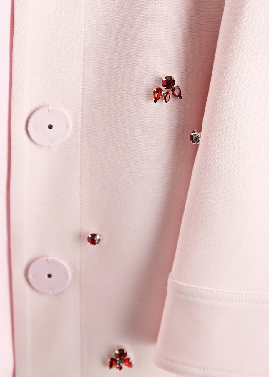 Huishan Zhang River Crystal-embellished Cropped Jacket Pink