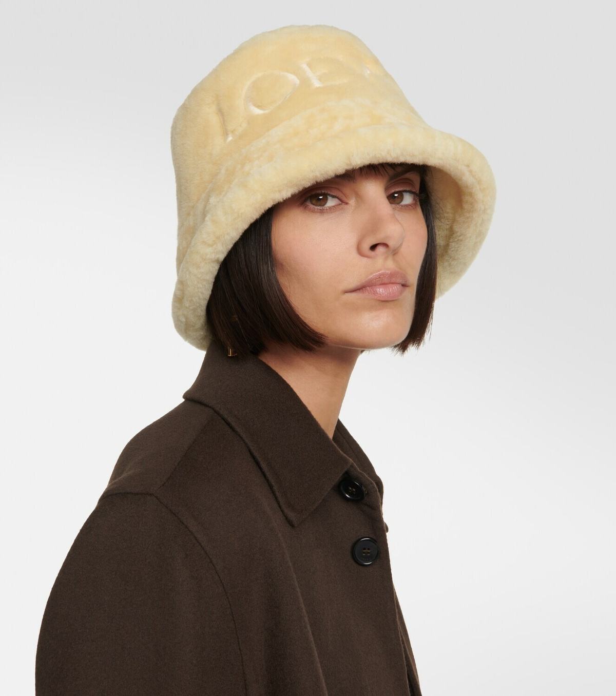 Loewe Logo shearling bucket hat Loewe