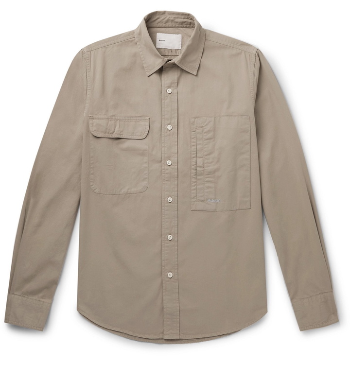 Photo: Adsum - Workshirt Logo-Embroidered Cotton-Twill Shirt - Neutrals