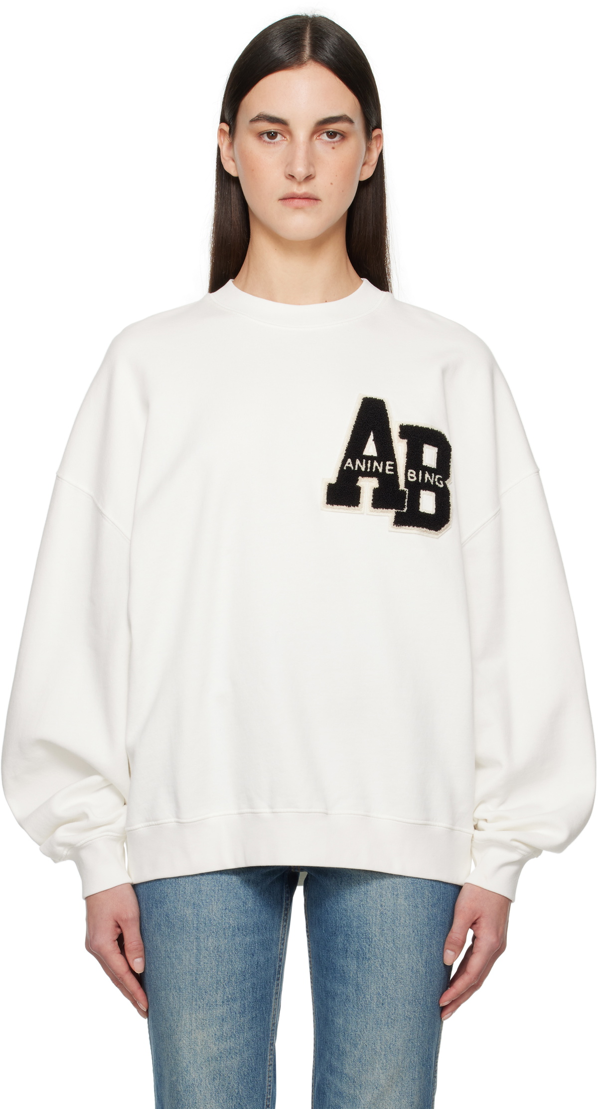 Sweat-shirt Anine Bing Miles Off White - Iris la boutique