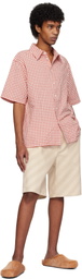 Marni Red & White Gingham Seersucker Shirt