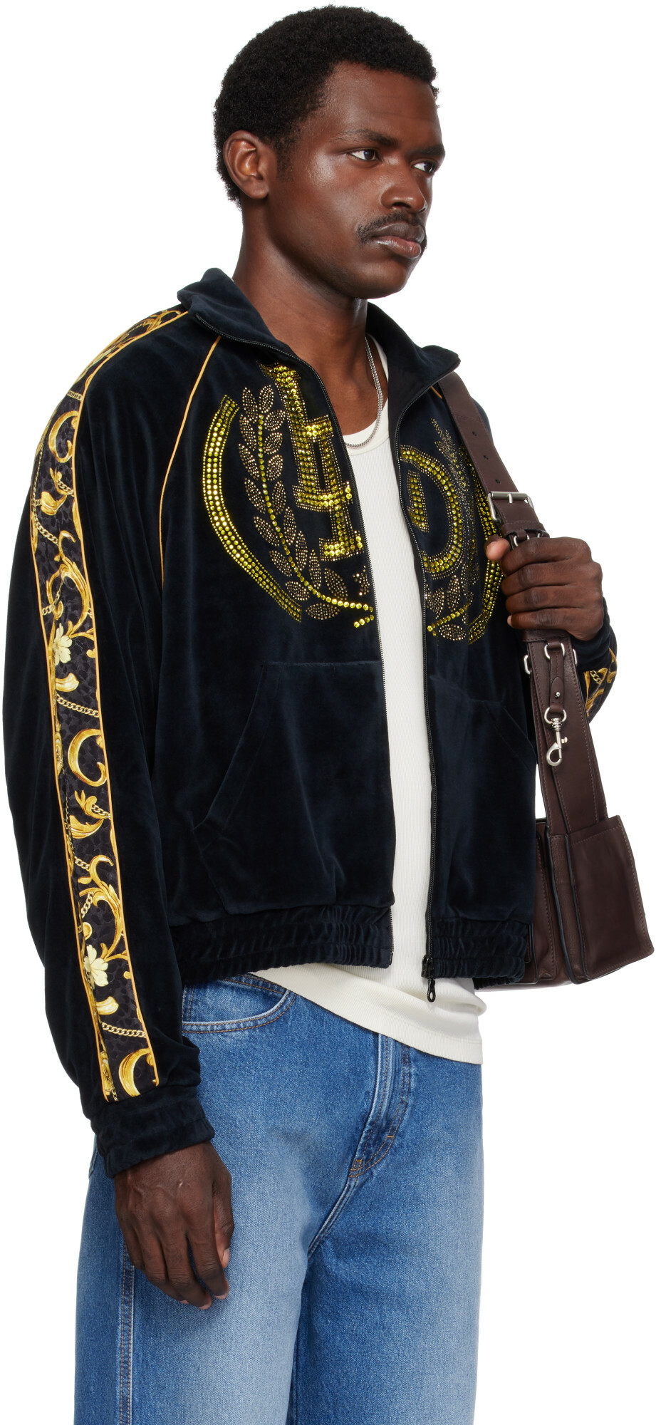 LU'U DAN Black Supa-Sleaze Track Jacket