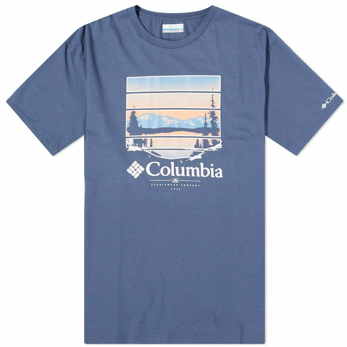 Photo: Columbia Men's Path Lake™ Vista Graphic II T-Shirt in Dark Mountain