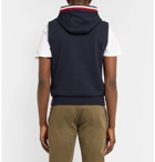 Moncler - Slim-Fit Quilted Shell and Loopback Cotton-Jersey Hooded Gilet - Blue