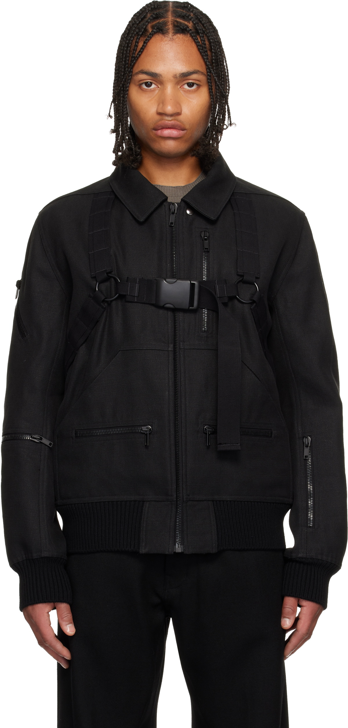 Rick Owens Black Fog Cropped Bomber Rick Owens