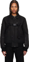 Rick Owens Black Concordians Bonotto Capsule Blixa Bomber Jacket