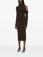 GAUGE81 Brown Teresa Asymmetric Midi Dress