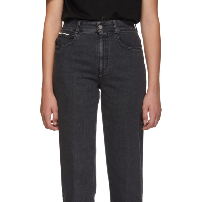 Stella Mccartney Frayed-edge cropped jeans with hight waist