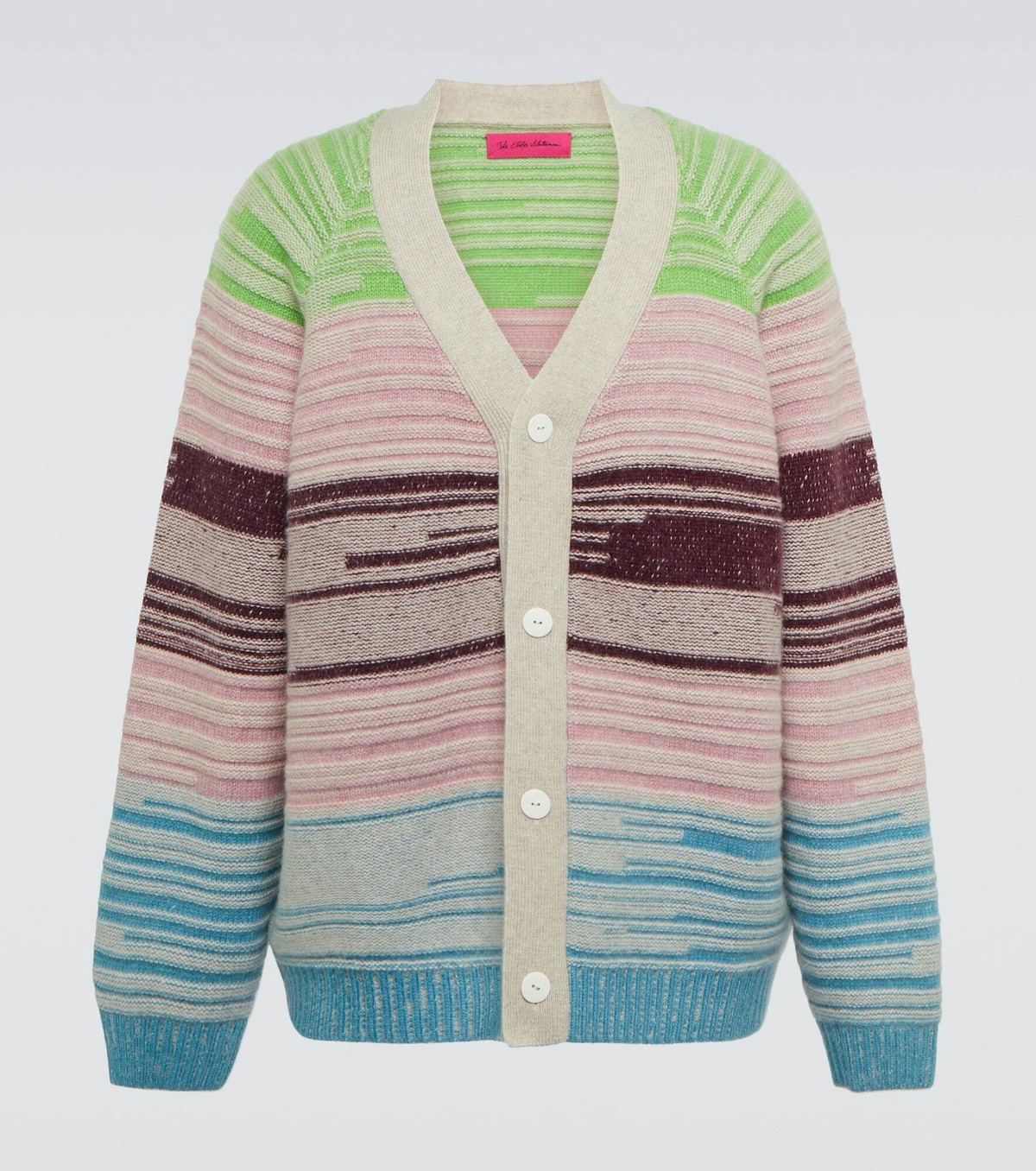 The Elder Statesman - Mix N Marl striped cashmere cardigan