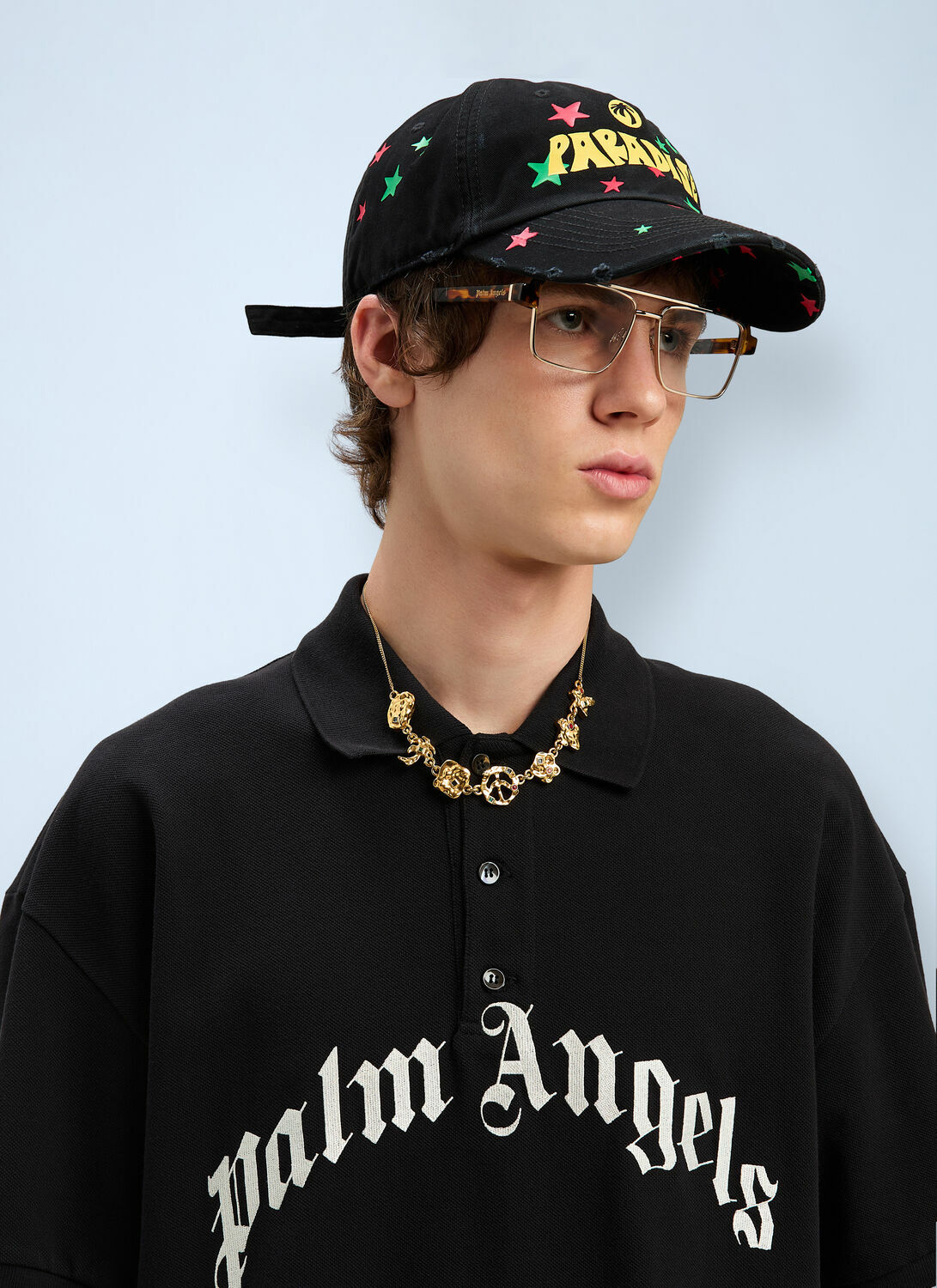 Palm Angels Logo Motif Polo Shirt
