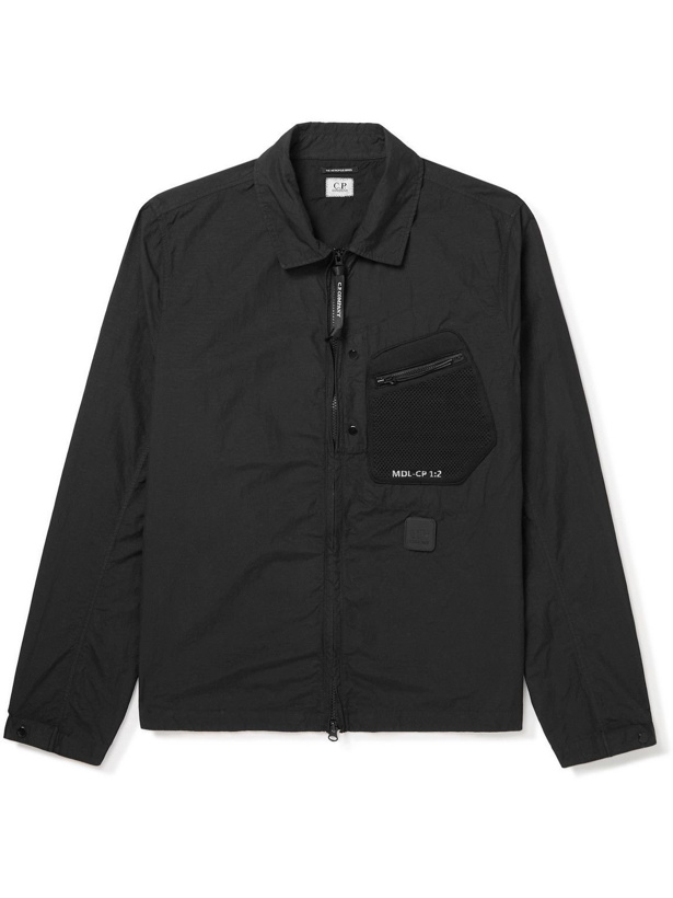 Photo: C.P. Company - Metropolis Mesh-Trimmed Garment-Dyed Shell Jacket - Black