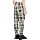 Billy Black and Off-White Plaid Double Pleated Trousers