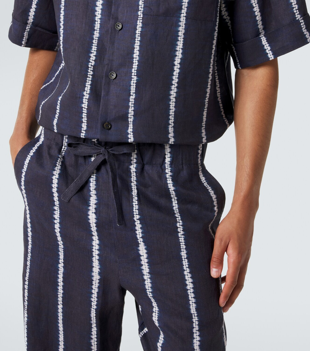 Commas Striped linen wide-leg pants