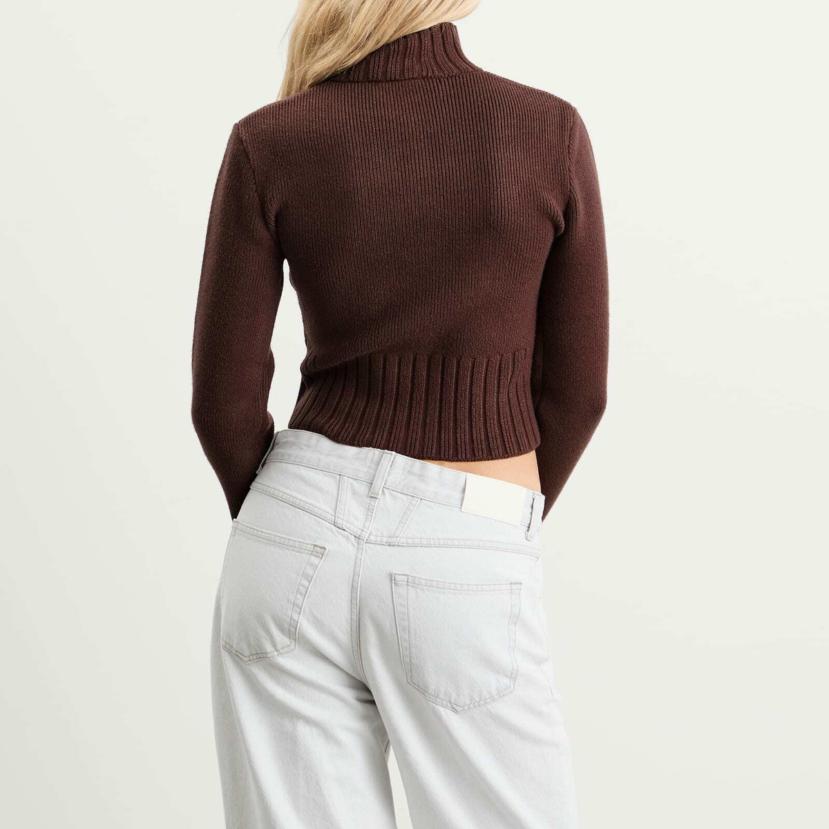 House Of Sunny Women's Chunky Rib Peggy Cardigan in Rosewood Brown