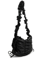 Damson Madder Ruched Satin Shoulder bag - Black - One Size