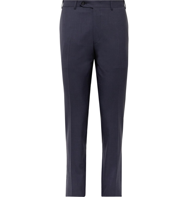 Photo: Canali - Slate-Blue Kei Slim-Fit Wool Suit Trousers - Blue