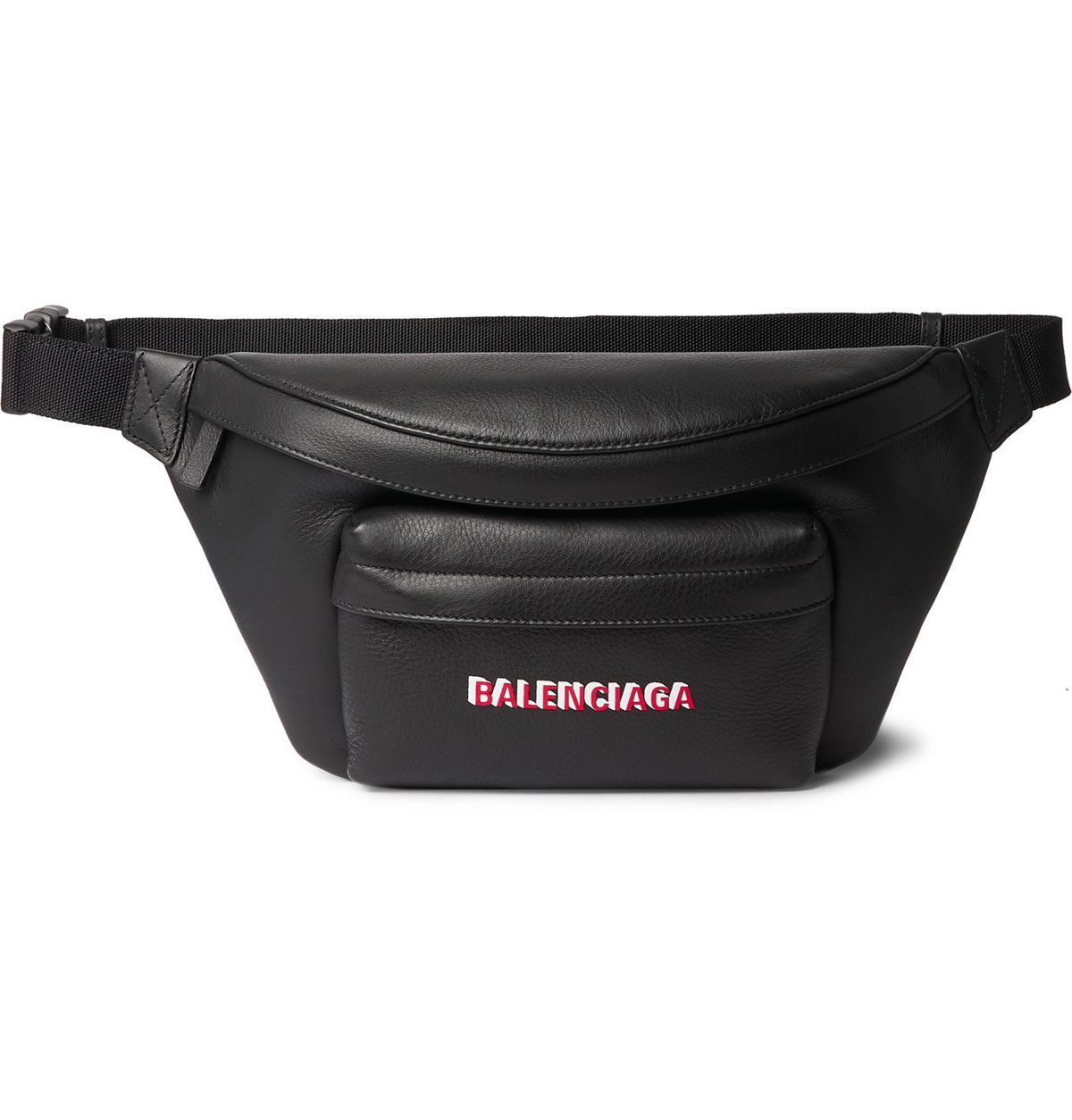 Balenciaga Everyday Logo-Print Full-Grain Leather Belt Bag - Balenciaga