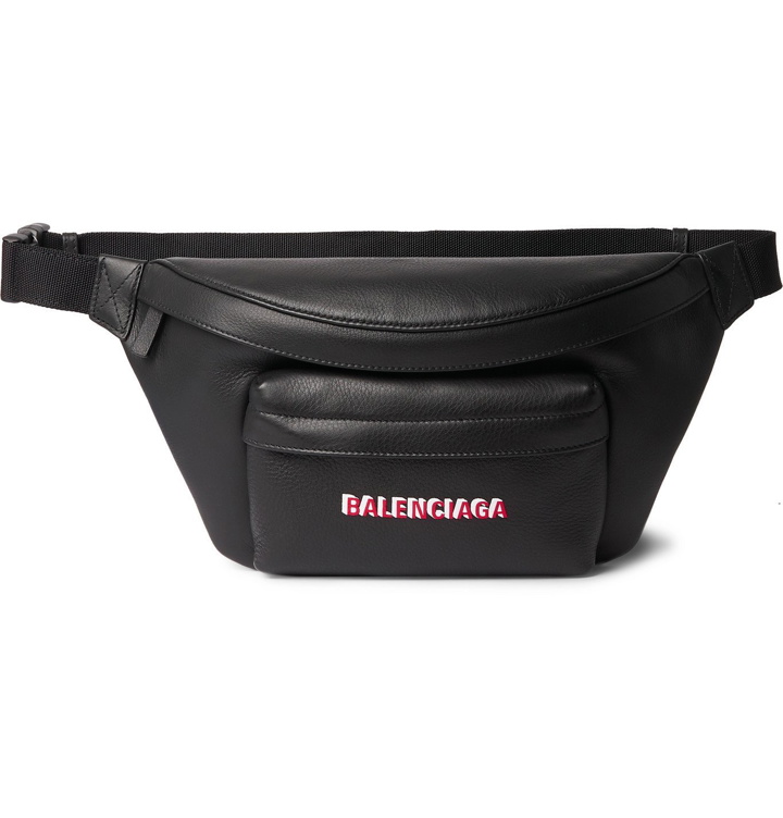 Photo: Balenciaga - Everyday Logo-Print Full-Grain Leather Belt Bag - Black