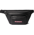 Balenciaga - Everyday Logo-Print Full-Grain Leather Belt Bag - Black