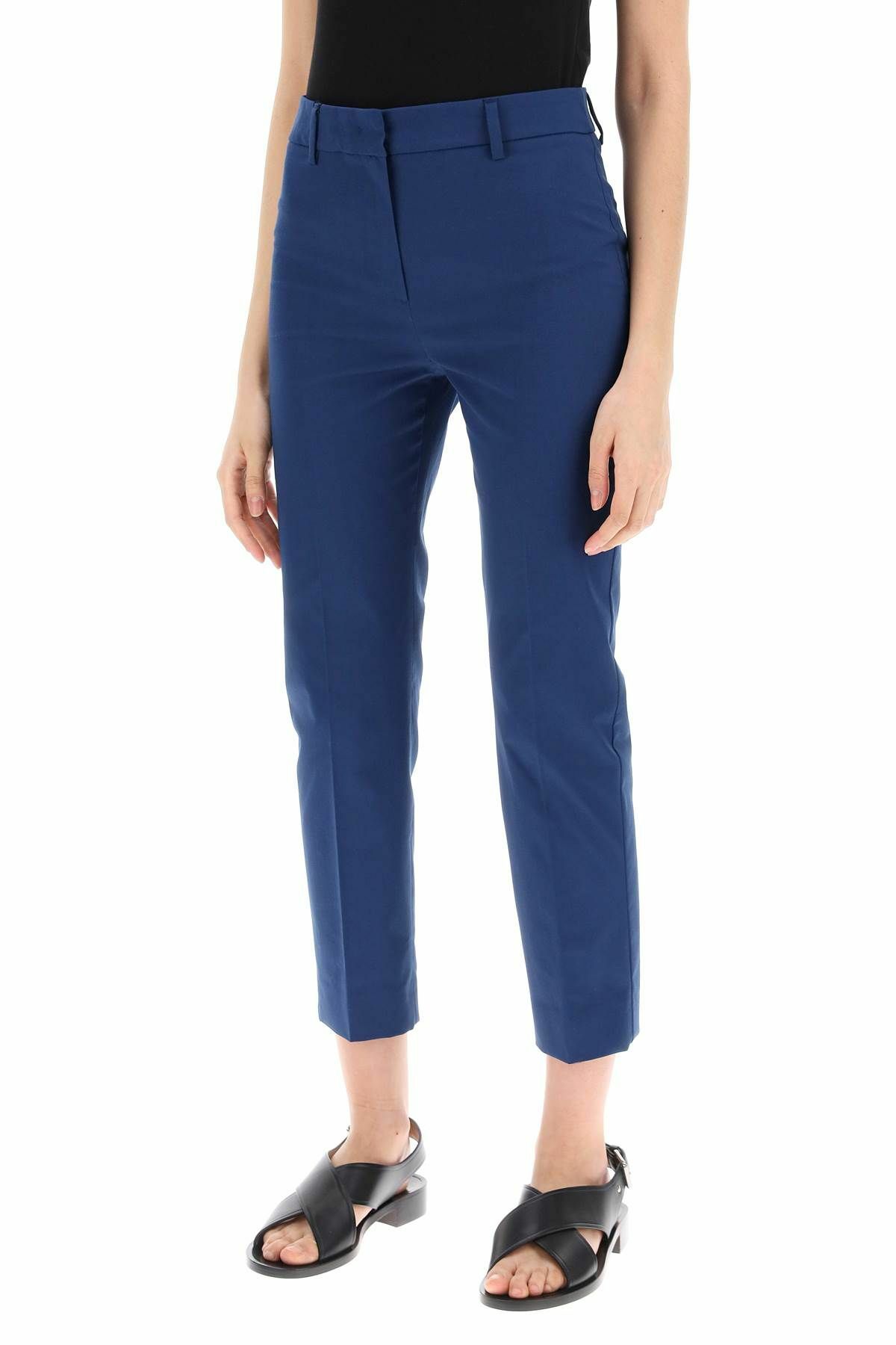 WEEKEND MAX MARA cecco cotton stretch cigarette pants in 10 Blue Weekend  Max Mara