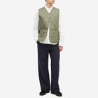 Taion Men's Military Zip V-Neck Down Vest in Dark Sage Green