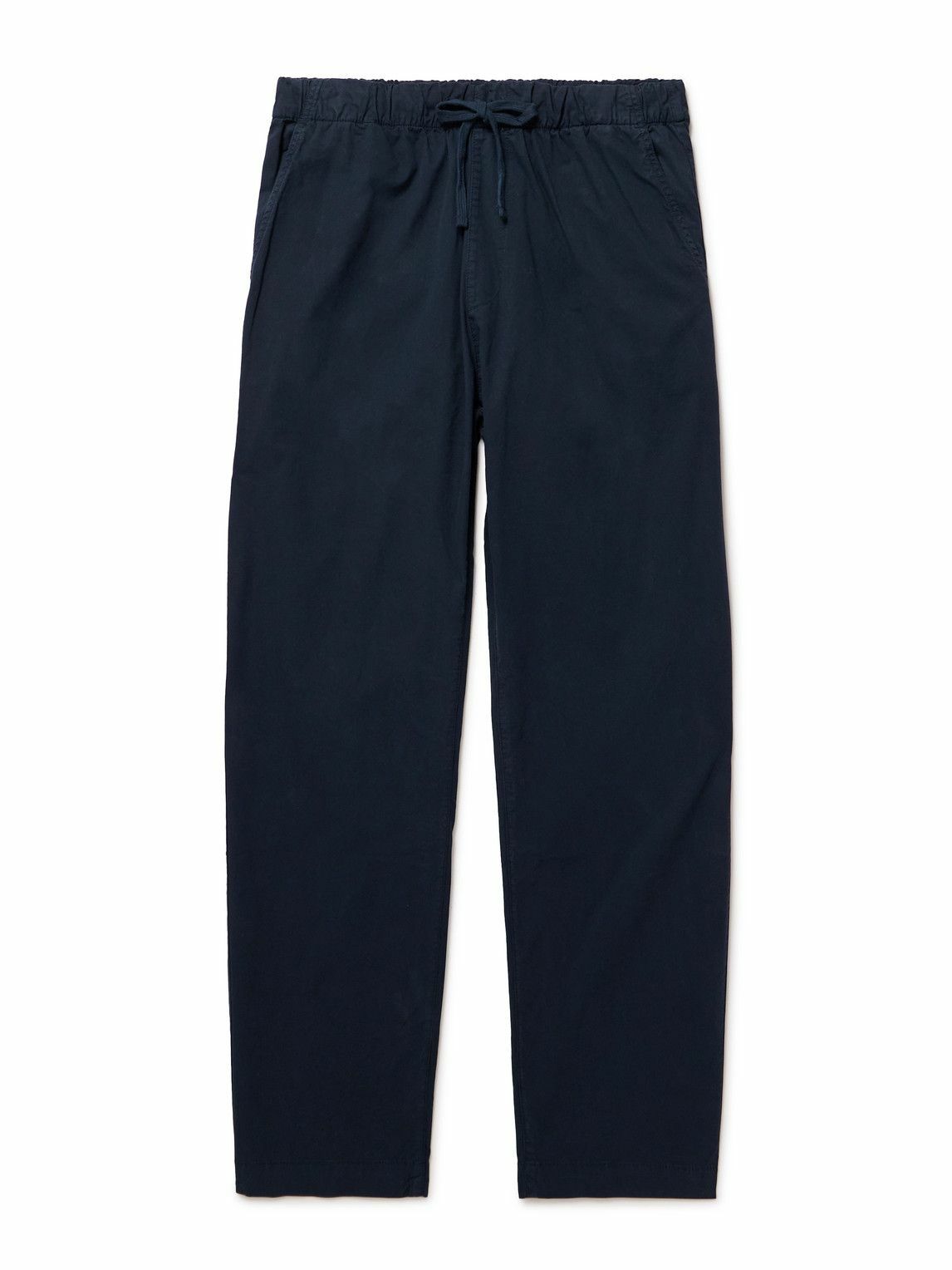 Hartford - Joggy Straight-Leg Cotton-Twill Trousers - Blue