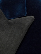 Favourbrook - Slim-Fit Grosgrain-Trimmed Cotton-Velvet Tuxedo Jacket - Blue