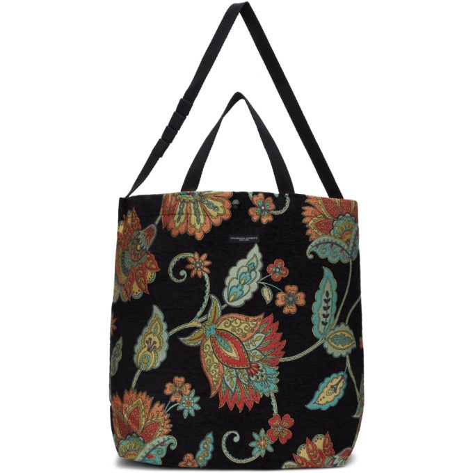 Photo: Engineered Garments Black Floral Rug Jacquard Carry All Tote