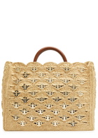 Rabanne Sac A Main Embellished Raffia Tote bag - Natural - One Size