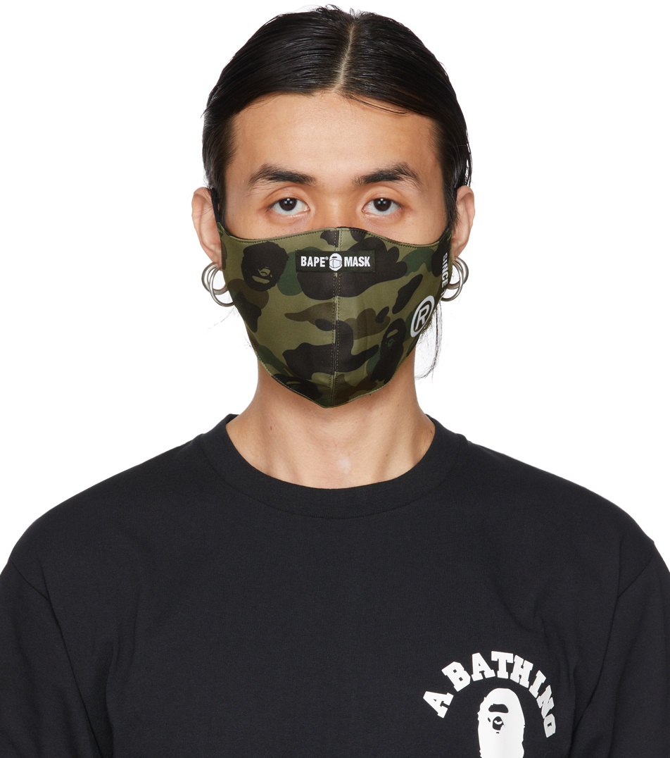 BAPE Green 1st Camo Face Mask A Bathing Ape