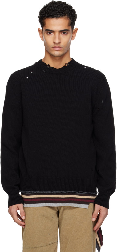 Photo: MM6 Maison Margiela Black Cotton Sweater