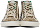 Gucci Beige 'Gucci Tennis 1977' High-Top Sneakers