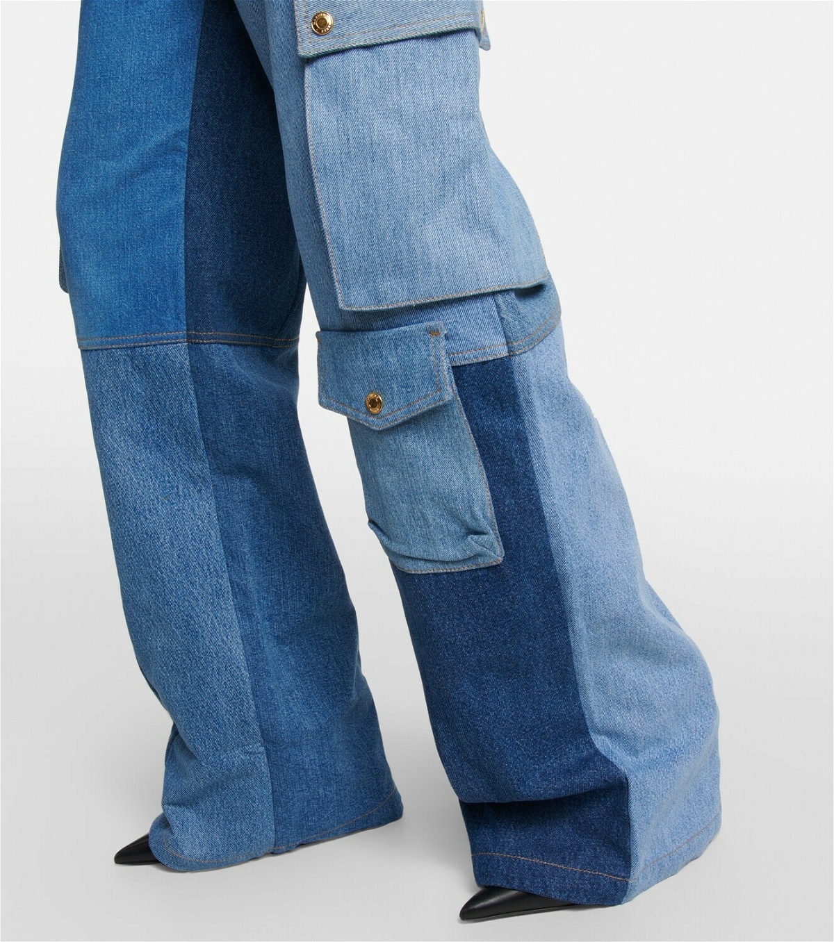 Marine Serre Monogram high-rise wide-leg jeans Marine Serre