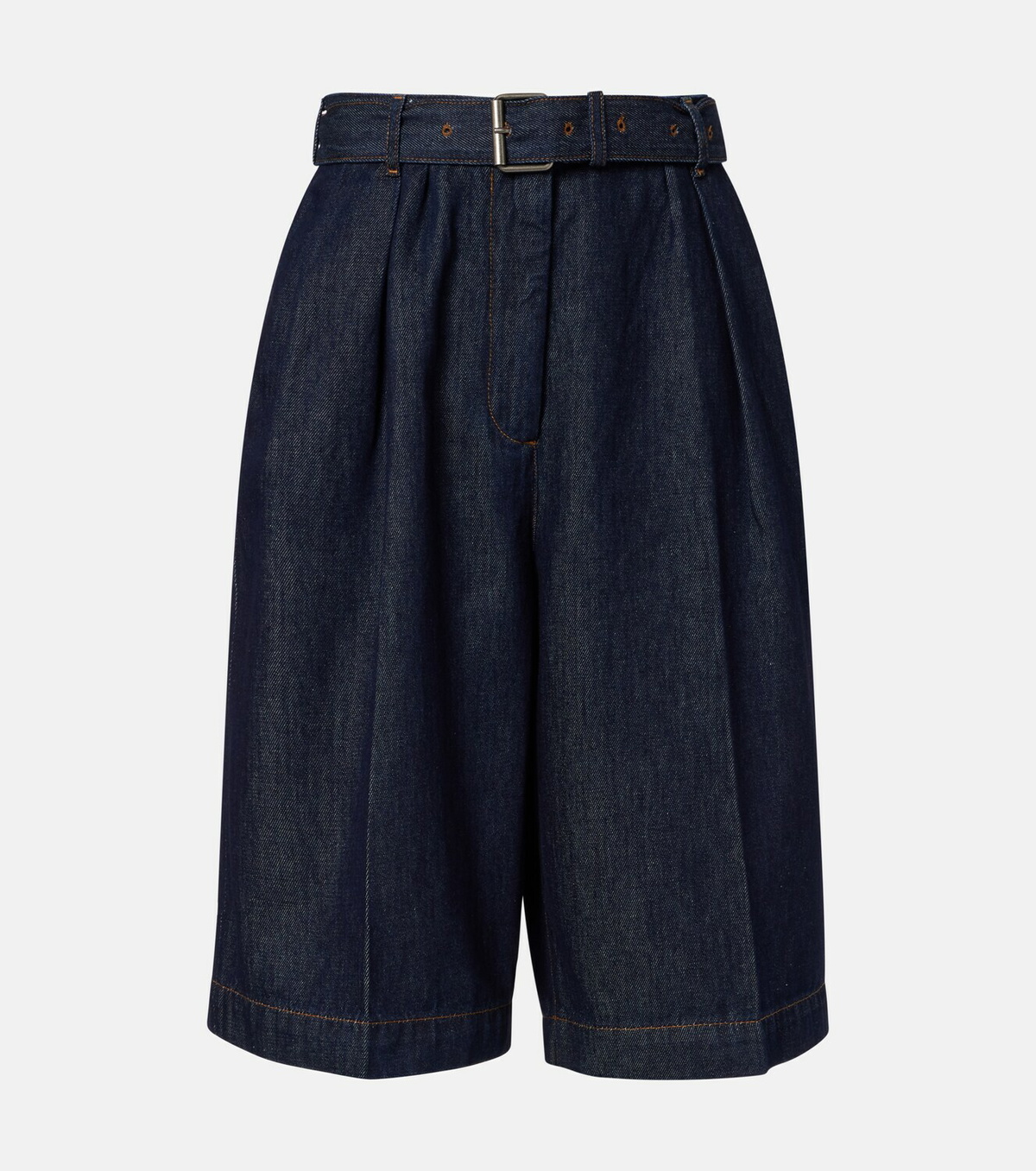 Dries Van Noten Pleated denim shorts