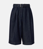 Dries Van Noten Pleated denim shorts