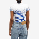 Jean Paul Gaultier Women's Logo T-Shirt in White/Navy