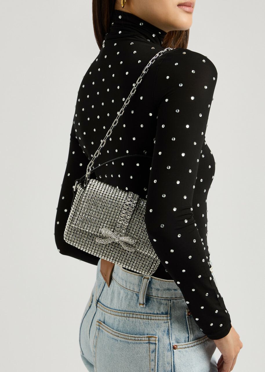 Self-portrait Micro Crystal-embellished top Handle bag - Silver - One Size