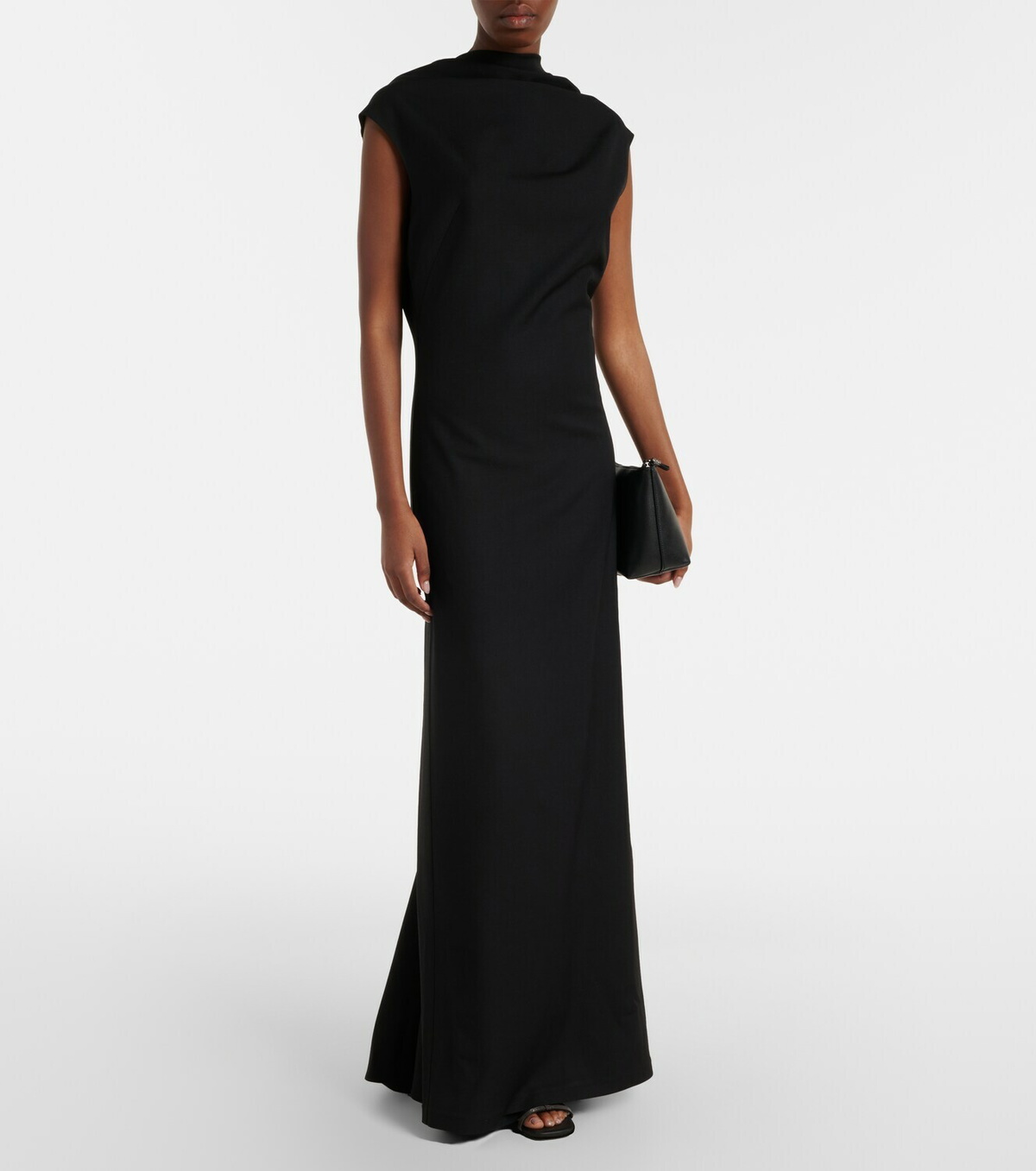 Brunello Cucinelli Monili draped wool-blend gown