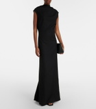 Brunello Cucinelli Monili draped wool-blend gown