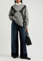 Stella Mccartney Corduroy-panelled Wide-leg Jeans Denim