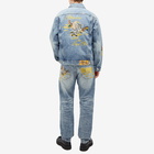 Billionaire Boys Club Men's Duck Embroidered Denim Jacket in Heavy Wash Blue