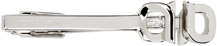 Photo: Ferragamo Silver Double Gancini Tie Bar