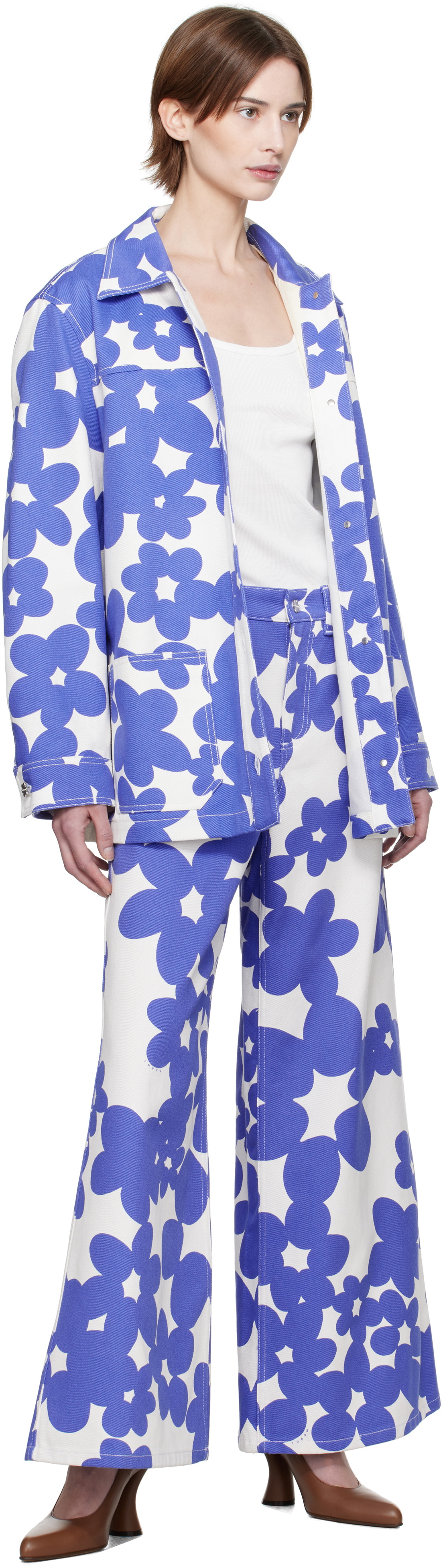 Marni Blue & White Dillies Print Jacket