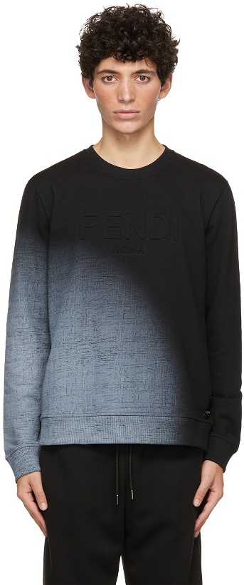 Photo: Fendi Black Embossed Logo Sweatshirt