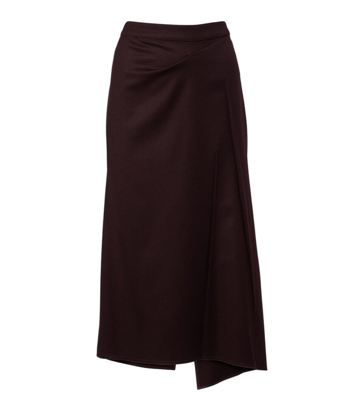 Photo: Victoria Beckham Draped virgin wool midi skirt