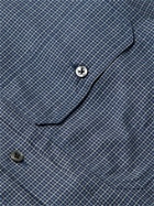 Turnbull & Asser - Grandad-Collar Checked Cotton-Twill Shirt - Blue